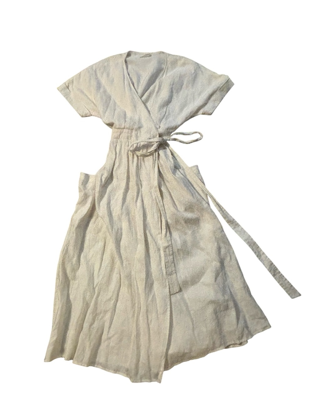Mara Hoffman White Wrap Linen Robe Dress